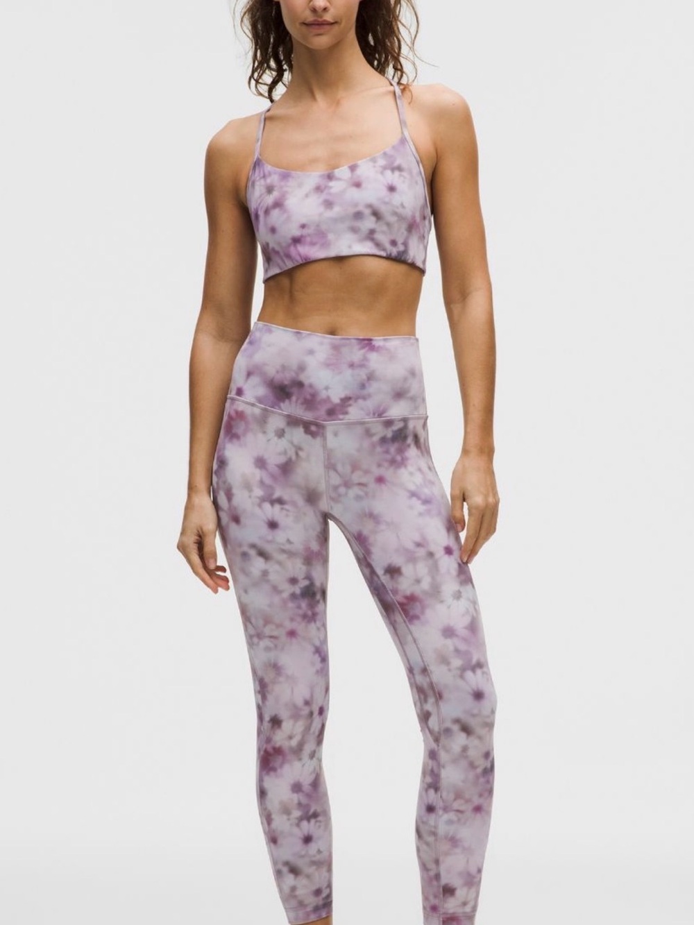 Lululemon floral pink/grey HR Align 25”